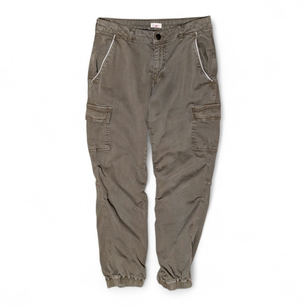 Faherty Women's Mid Rise Margaux Cargo Jogger Pants Sz 26 Field Green Utility